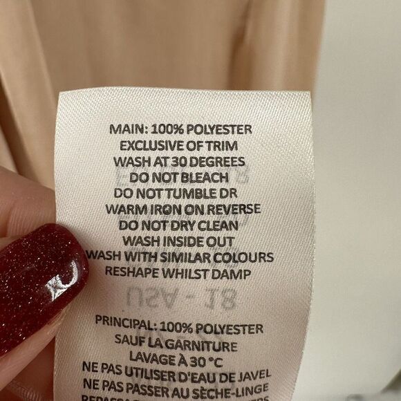 BooHoo Plus Satin Wrap Midi Dress Champagne Size 18 One Shoulder Sexy Date Night - Picture 15 of 15